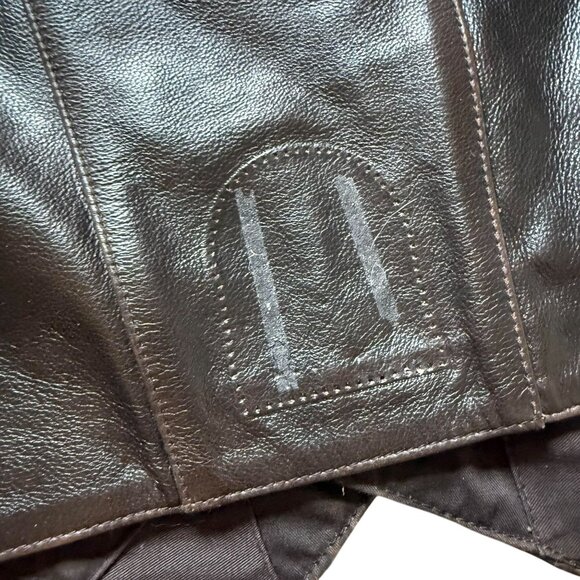 First Classics Leather Gear Motorcycle Biker Vest Mens Large Dark Brown Gothic - Picture 7 of 9